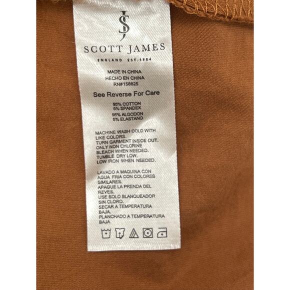 SCOTT JAMES Rust and Black Henley Shirt (Mens) - Picture 4 of 5